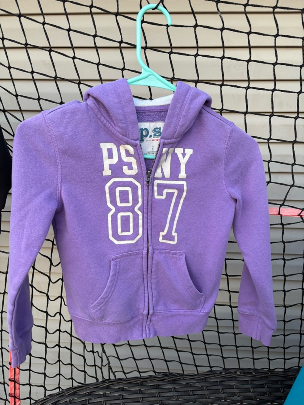 Aeropostale Purple Kids Zip-Up Hoodie with 87 Graphic